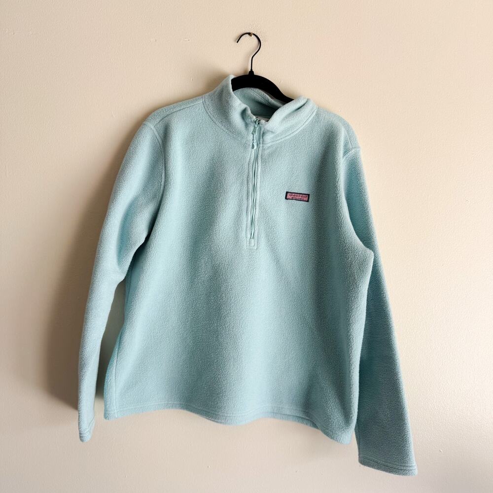 Vineyard Vines Light Blue Fleece Quarter 1/4 Zip Pullover Sweatshirt XL